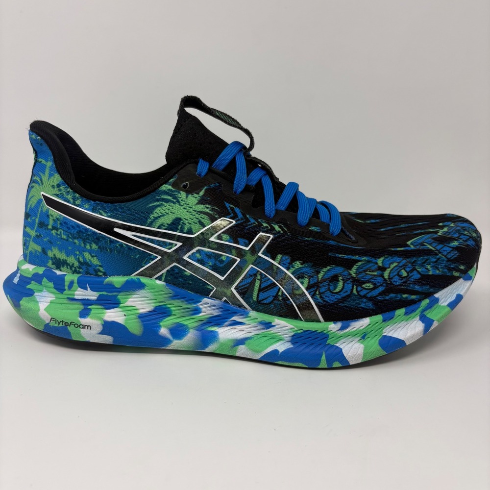 ASICS Noosa Tri 14 Mens Size 7 Black Island Blue Running Shoes (1011B368)